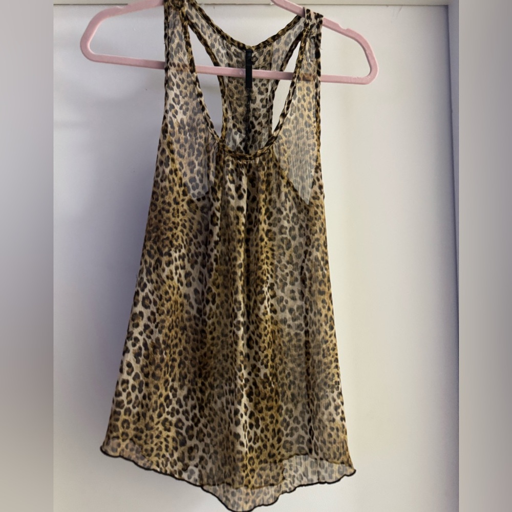 Brown and Black Backless Tie Front Tank Top